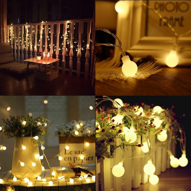 Гирлянда в виде лампочек на батарейках Springos 10 м 50 LED CL0113 Warm White