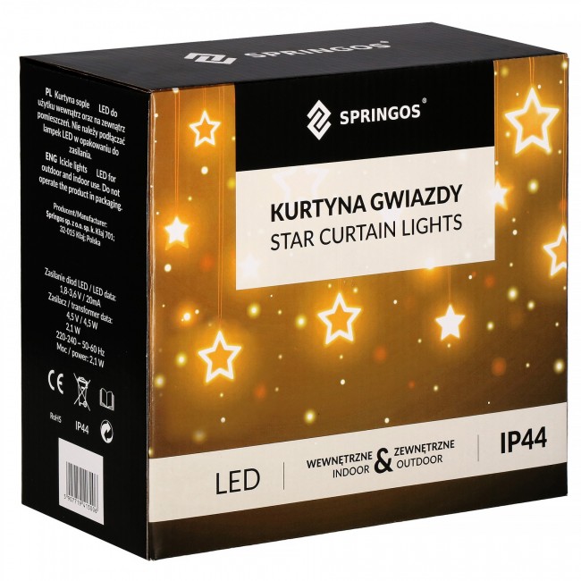 Гирлянда бахрома уличная (наружная) Springos 2 м 138 LED CL4017 Mix