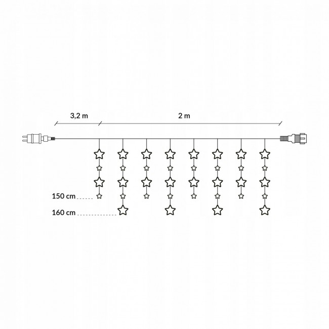 Гирлянда бахрома уличная (наружная) Springos 2 м 180 LED CL4003 Cold White/Blue