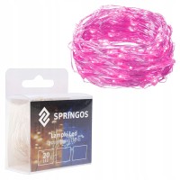 Гирлянда на батарейках Springos 1.9 м 20 LED CL0009 Pink
