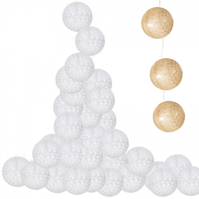 Гирлянда на батарейках Springos Cotton Balls 6 м 30 LED CL0049 Warm White