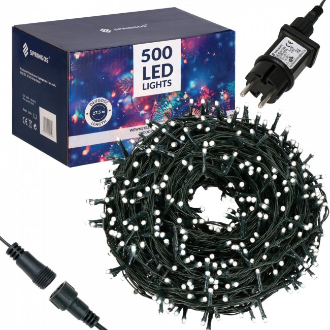 Гирлянда уличная (наружная) Springos 25 м 500 LED CL0520 Cold White