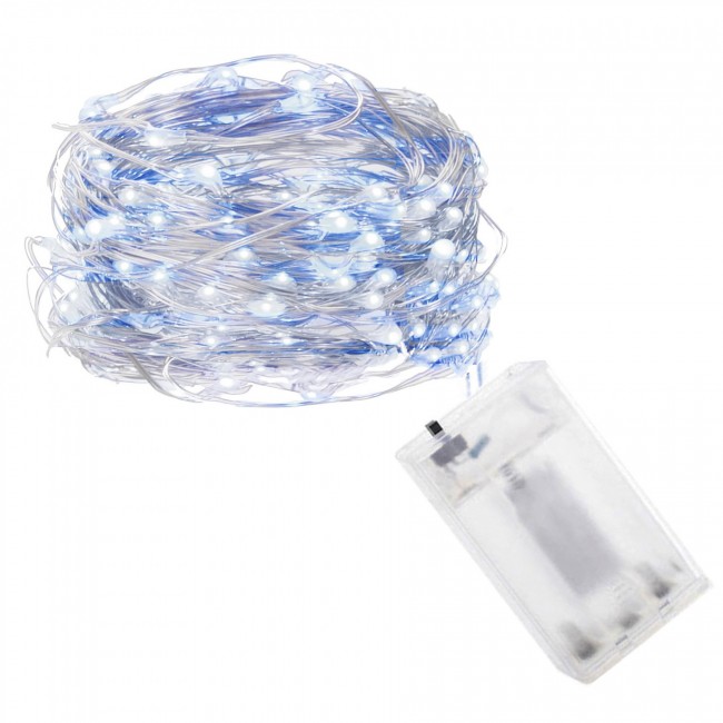 Гирлянда на батарейках Springos 9.9 м 100 LED CL0022 Cold White/Blue