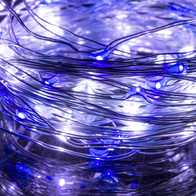 Гирлянда на батарейках Springos 9.9 м 100 LED CL0022 Cold White/Blue