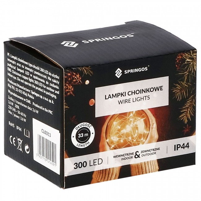 Гирлянда Springos 30 м 300 LED CL0309 Cold White