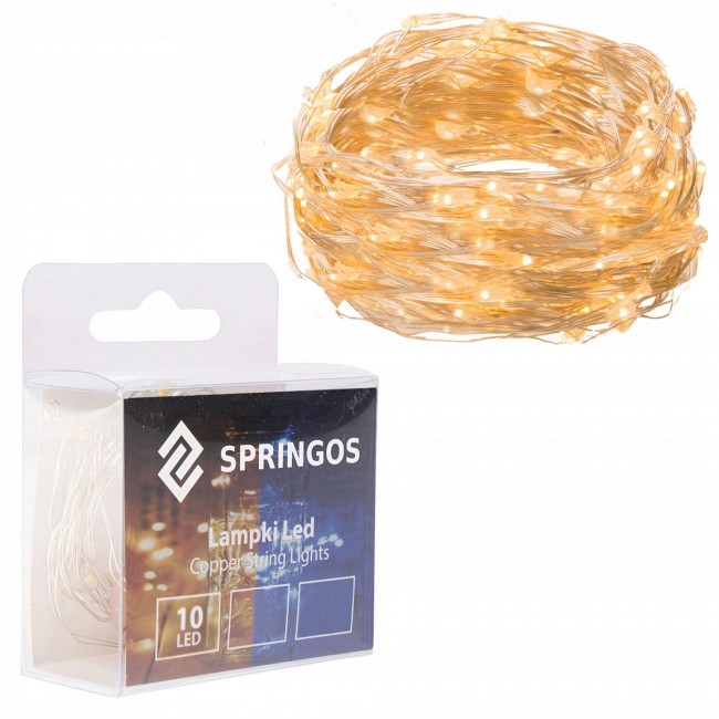 Гирлянда на батарейках Springos 0.9 м 10 LED CL0001 Warm White