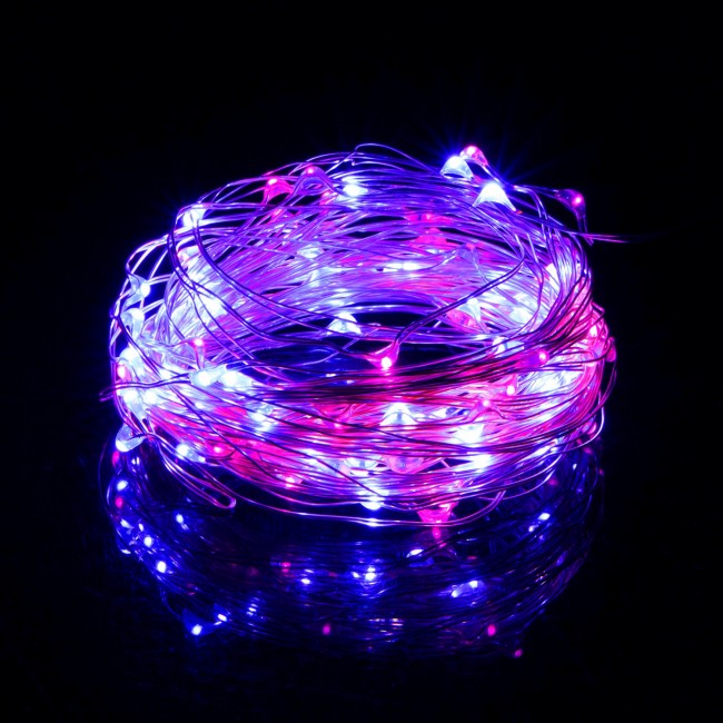 Гирлянда на батарейках Springos 9.9 м 100 LED CL0023 Pink/Blue