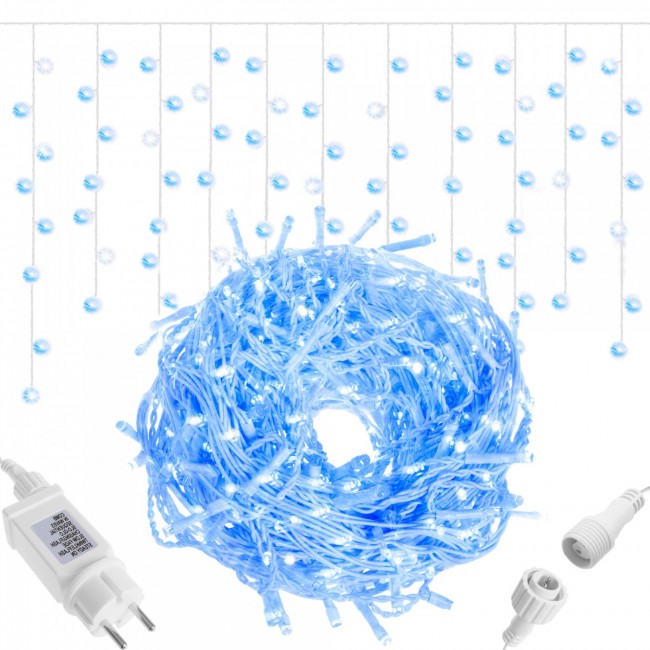 Гирлянда бахрома уличная (наружная) Springos 12 м 300 LED + Flash CL0318 Blue
