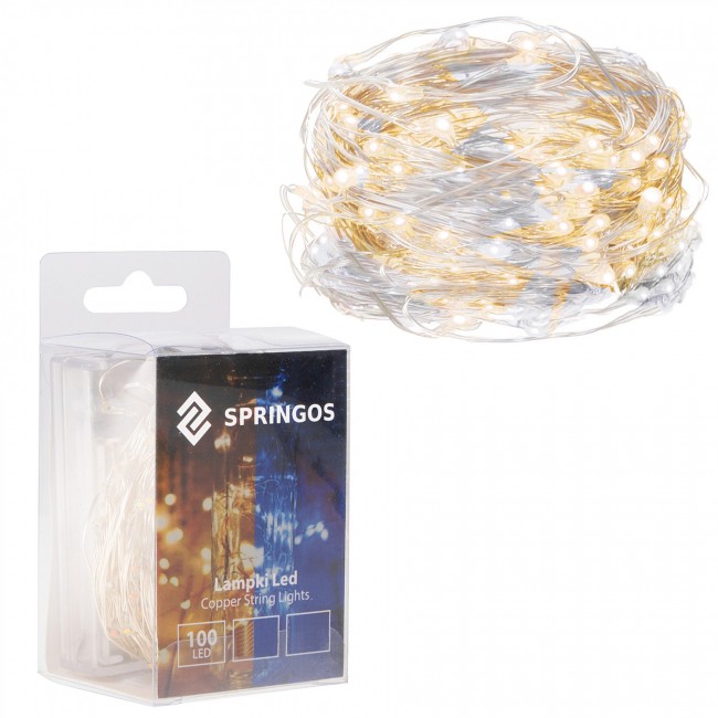Гирлянда на батарейках Springos 9.9 м 100 LED CL0024 Cold White/Warm White