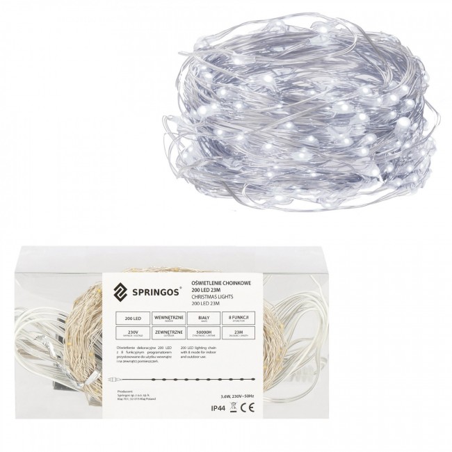 Гирлянда Springos 20 м 200 LED CL0083 Cold White