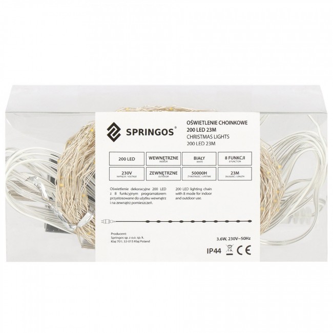 Гирлянда Springos 20 м 200 LED CL0083 Cold White