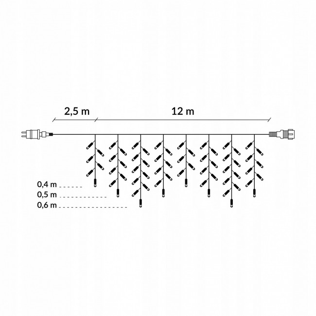 Гірлянда бахрома вулична (зовнішня) Springos 12 м 300 LED CL301 Warm White