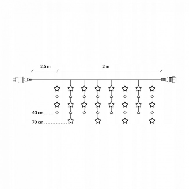 Гирлянда бахрома уличная (наружная) Springos 2 м 92 LED CL4010 Warm White