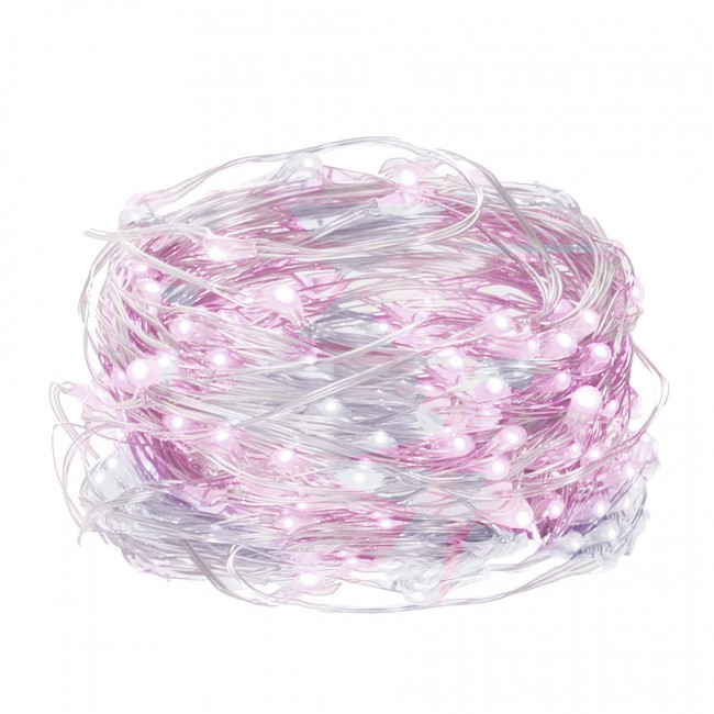 Гирлянда на батарейках Springos 9.9 м 100 LED CL0025 Cold White/Pink