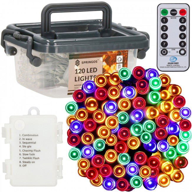 Гирлянда на батарейках Springos 9 м 120 LED CL0173 Mix