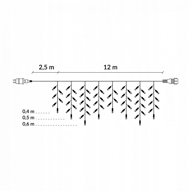 Гирлянда бахрома уличная (наружная) Springos 12 м 300 LED CL300 Cold White