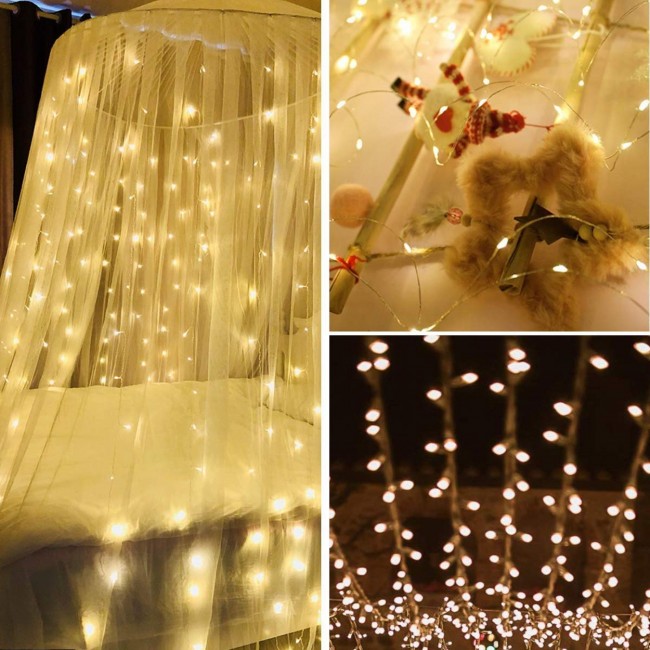 Гирлянда (конский хвост) Springos 2 м 300 LED CL0093 Warm White