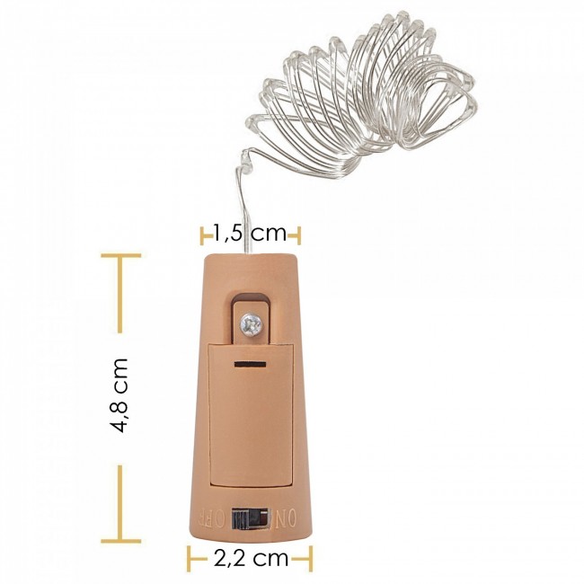 Гирлянда пробка в бутылку на батарейках Springos 1.9 м 20 LED CL0027 Cold White