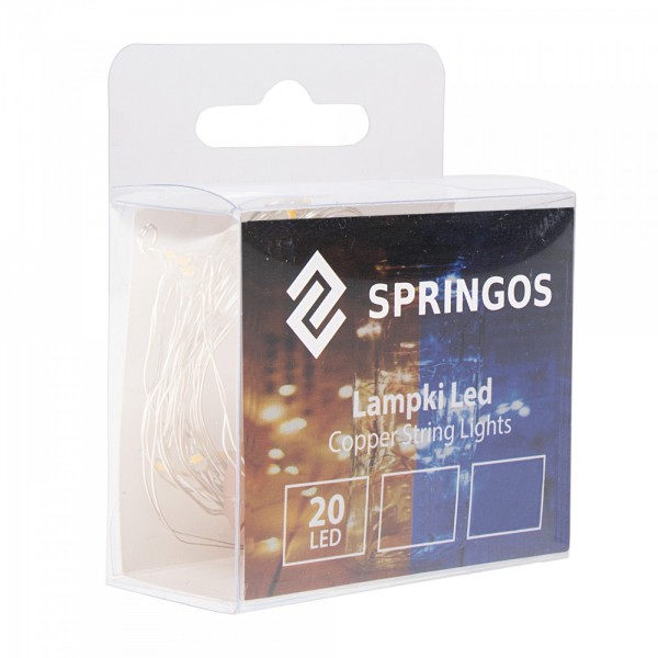 Гірлянда пробка у пляшку на батарейках Springos 1.9 м 20 LED CL0027 Cold White