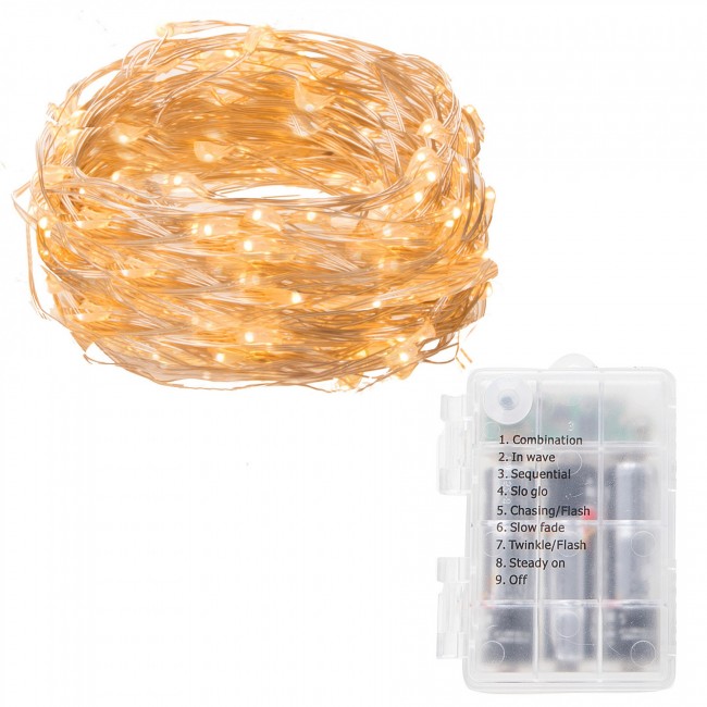 Гирлянда на батарейках Springos 9.9 м 100 LED Pilot CL0101 Warm White