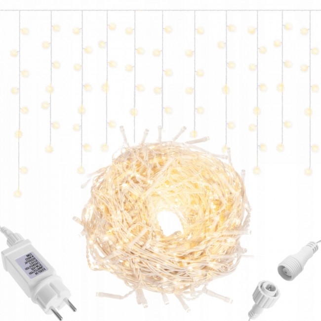 Гирлянда бахрома уличная (наружная) Springos 8 м 200 LED CL0201 Warm White