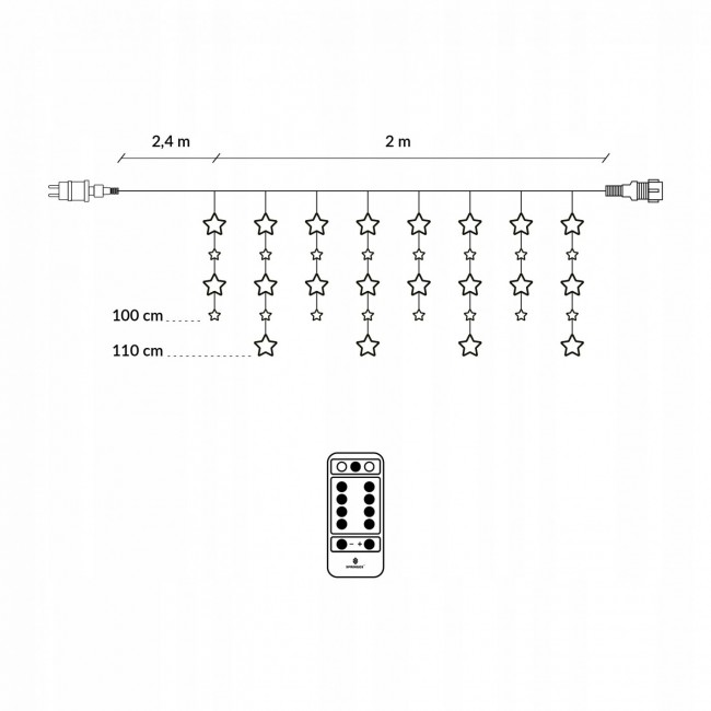 Гирлянда бахрома уличная (наружная) Springos 2 м 136 LED Pilot CL4008 Mix