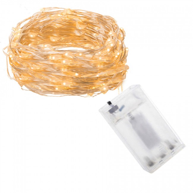 Гирлянда на батарейках Springos 9.9 м 100 LED CL0018 Warm White