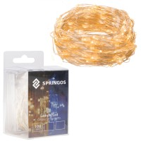 Гірлянда на батарейках Springos 9.9 м 100 LED CL0018 Warm White