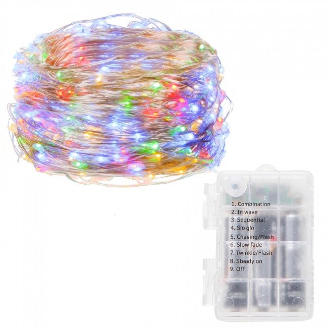 Гирлянда на батарейках Springos 9.9 м 100 LED Pilot CL0104 Mix
