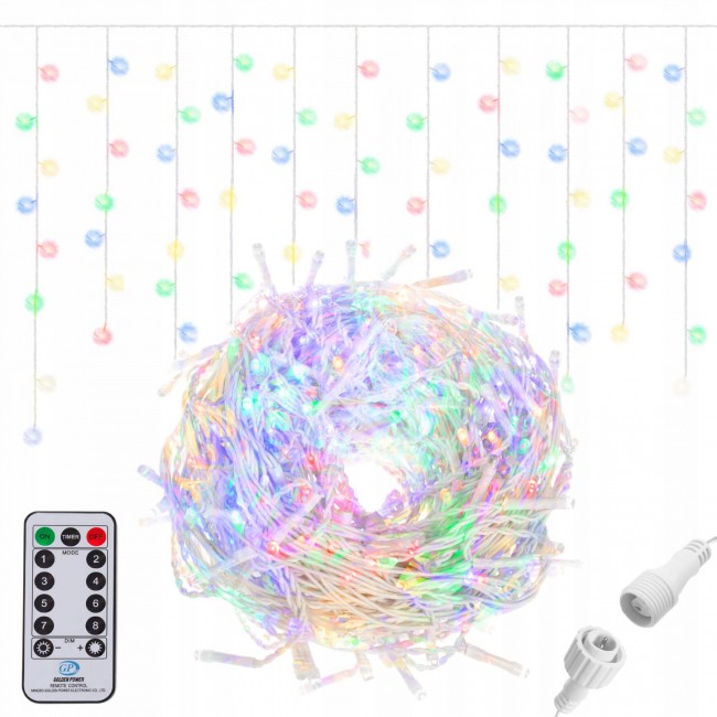 Гирлянда бахрома уличная (наружная) Springos 12 м 300 LED Pilot CL307 Mix