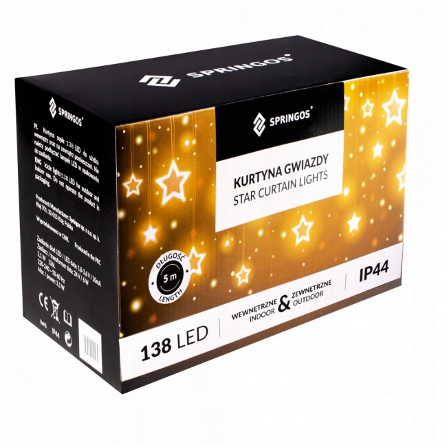 Гирлянда бахрома уличная (наружная) Springos 2 м 138 LED CL4011 Cold White