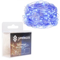 Гирлянда на батарейках Springos 1.9 м 20 LED CL0007 Blue