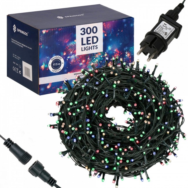 Гирлянда уличная (наружная) Springos 15 м 300 LED CL0322 Mix Гирлянда уличная (наружная) Springos 15 м 300 LED CL0322 Mix
