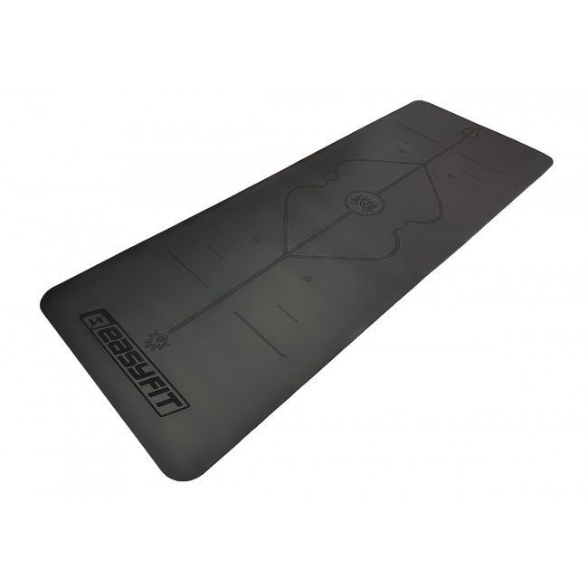 Килимок для йоги професійний EasyFit Pro каучук 5 мм Чорний