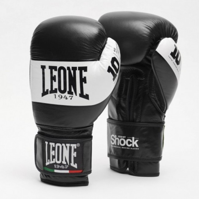 Боксерские перчатки Leone Shock Black 12 ун. Боксерские перчатки Leone Shock Black 12 ун.