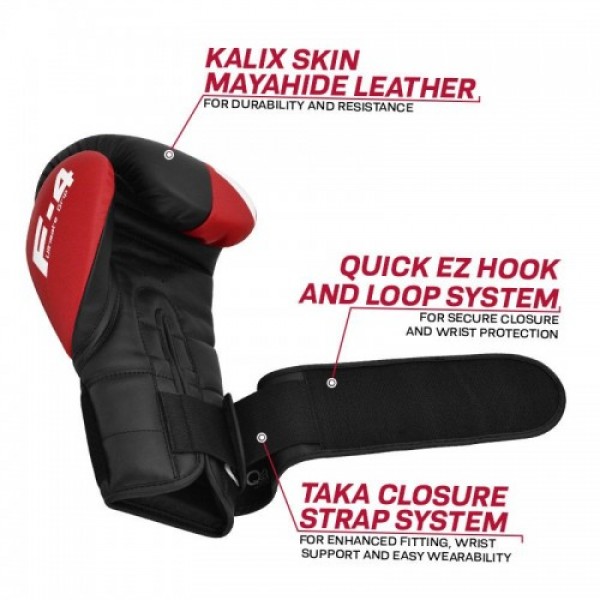 Боксерские перчатки RDX F4 Red 14 ун.