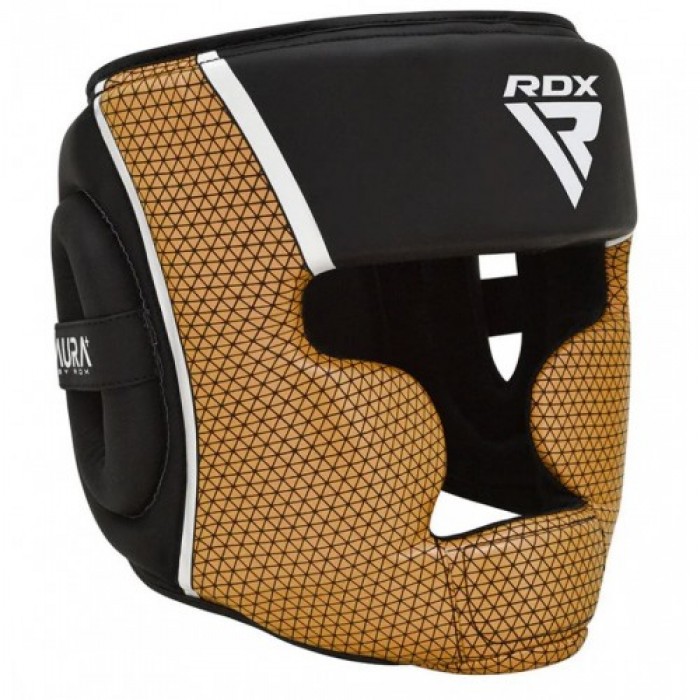 Боксерский шлем RDX T17 Aura Black Gold L