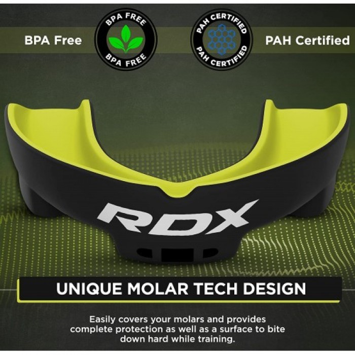 Капа боксерська RDX Gel 3D Pro Black/Green Junior