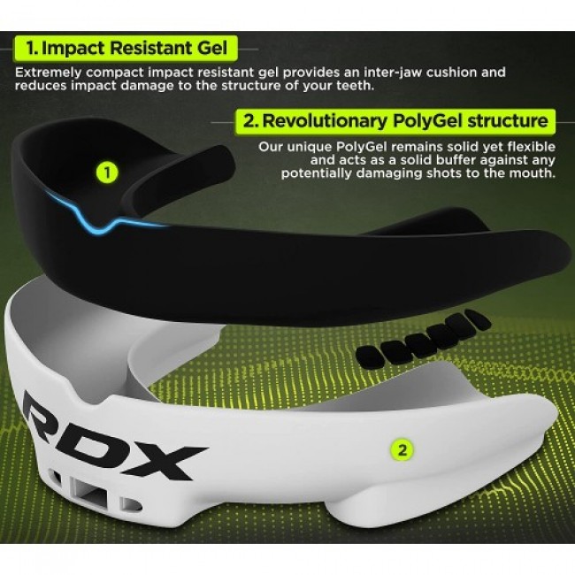 Капа боксерская RDX Gel 3D Pro White/Black