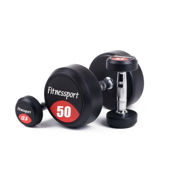 Обгумований гантельний ряд Fitnessport FDS-10 12,5-50kg (16 пар) 1000кг