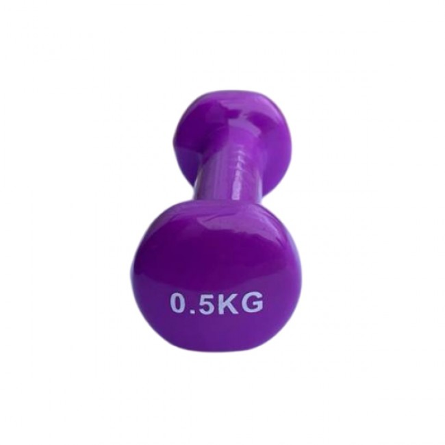 Гантель для фитнеса 0,5 кг 1шт с виниловым покрытием Generation Fintess FF51D3В-0.5kg (фиолетовая)