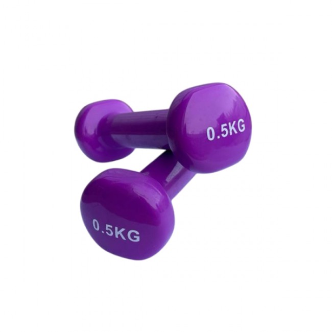 Гантель для фитнеса 0,5 кг 1шт с виниловым покрытием Generation Fintess FF51D3В-0.5kg (фиолетовая)