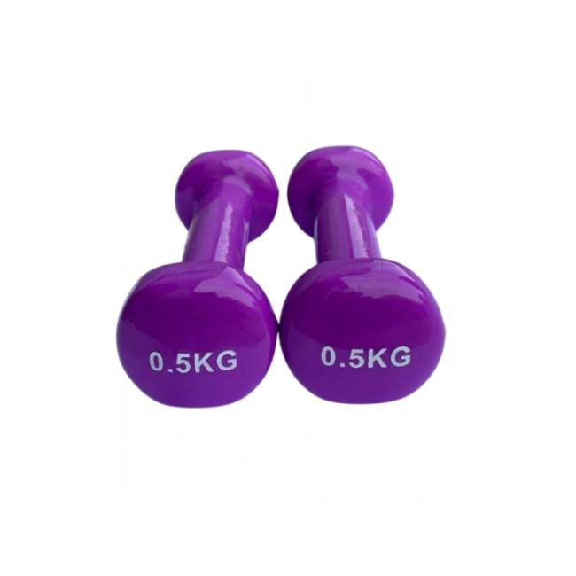 Гантель для фитнеса 0,5 кг 1шт с виниловым покрытием Generation Fintess FF51D3В-0.5kg (фиолетовая)