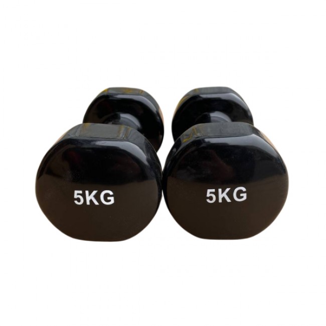 Гантель для фитнеса 5 кг 1шт с виниловым покрытием Generation Fintess FF51D3B-5kg (черная)