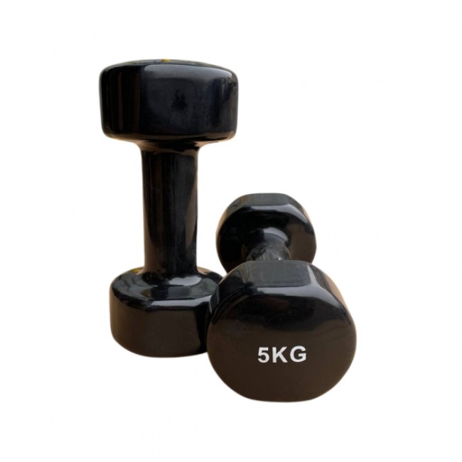 Гантель для фитнеса 5 кг 1шт с виниловым покрытием Generation Fintess FF51D3B-5kg (черная)