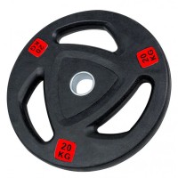 Диск 20 кг олимпийский обрезиненный черный Generation Fitness RCP18-20 кг