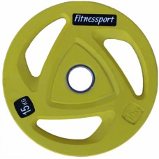 Диск олимпийский цветной резиновый Fitnessport RCP20-15 кг
