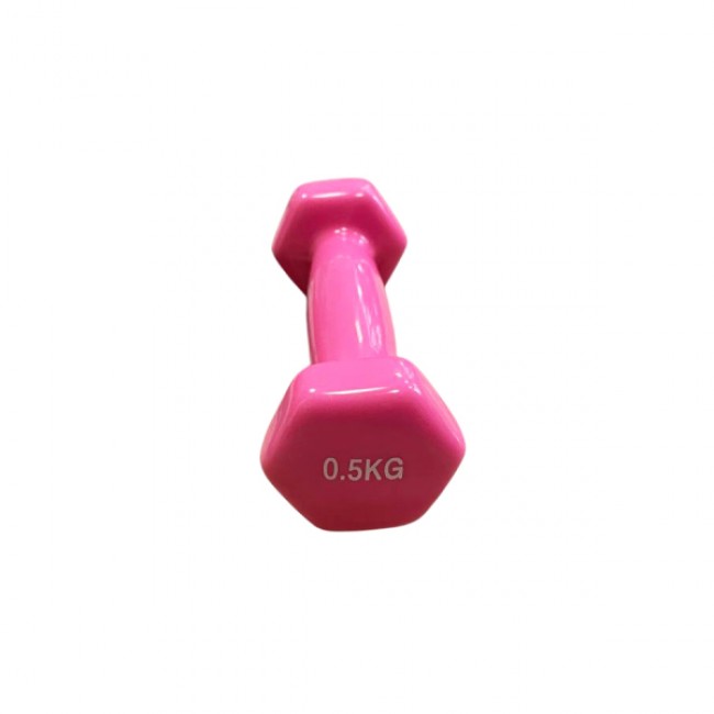 Гантель для фітнесу 0,5 кг 1шт з вініловим покриттям Generation Fitness FF51D3A-0.5kg (рожевий)