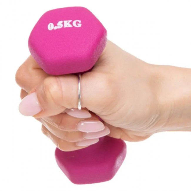 Гантель для фитнеса 0,5 кг 1шт с неопреновым покрытием Generation Fitness FF51D4A-0.5kg (розовый)
