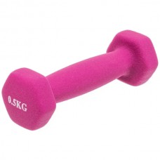 Гантель для фітнесу 0,5 кг 1шт з неопреновим покриттям Generation Fitness FF51D4A-0.5kg (рожевий)